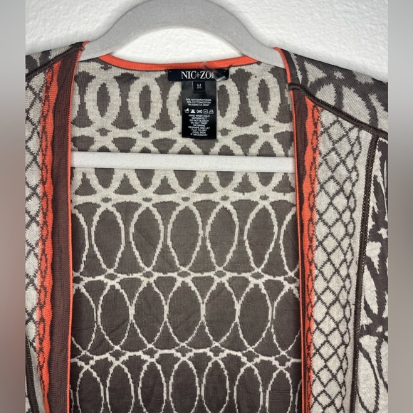 NIC+ZOE Brown and Cream Cardigan Sweater - Picture 3 of 7